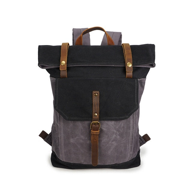 Canvas Leather Backpacks For Men