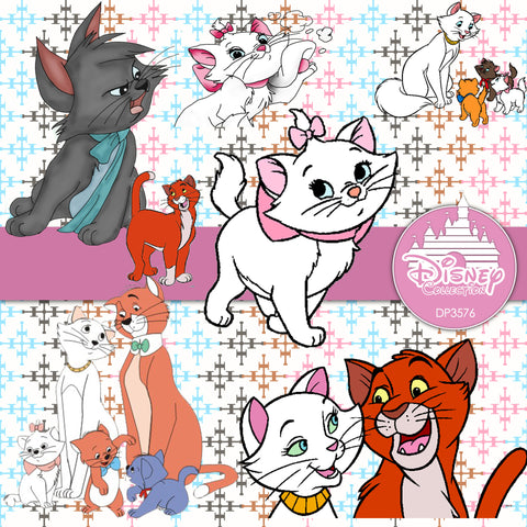 The Aristocats Digital Paper DP3576 - Digital Paper Shop