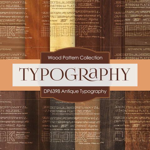 Antique Typography Digital Paper DP6398 | Digital Paper Shop