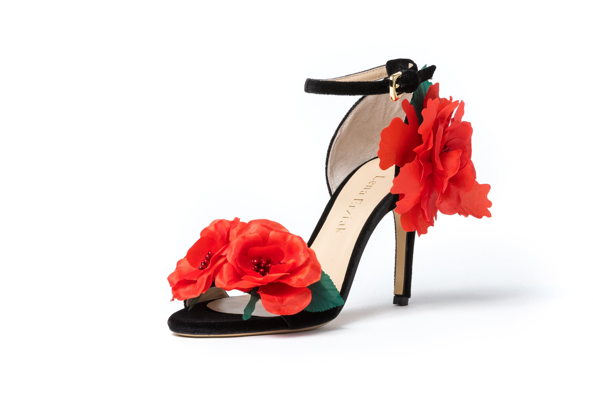 heels with flower embellishment