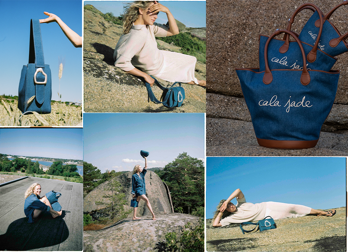 Cala Jade denim handbags