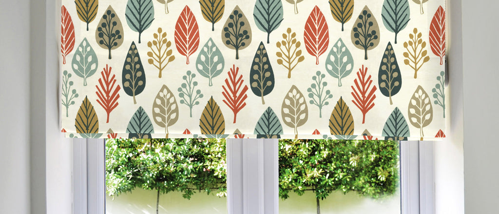 Stylish leaf print roman blinds