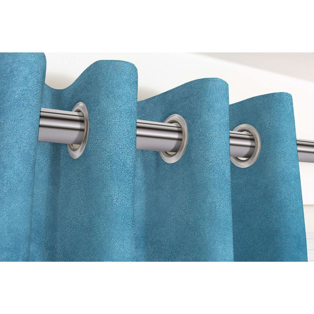 Mcalister Textiles Duck Egg Blue Velvet Curtains