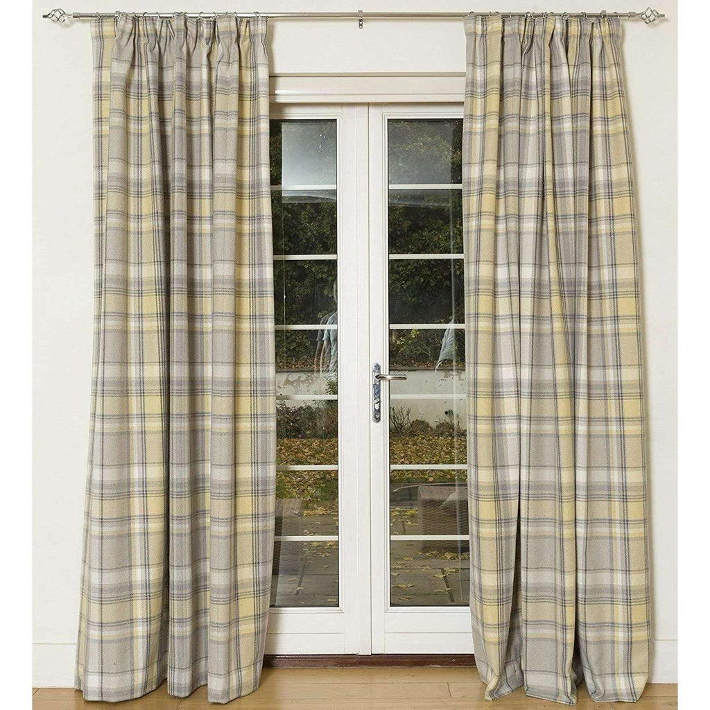 yellow and gray curtain fabric