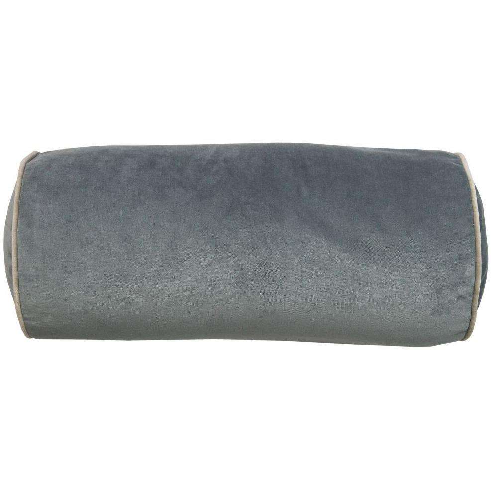 Velvet Charcoal Grey Bolster Pillow