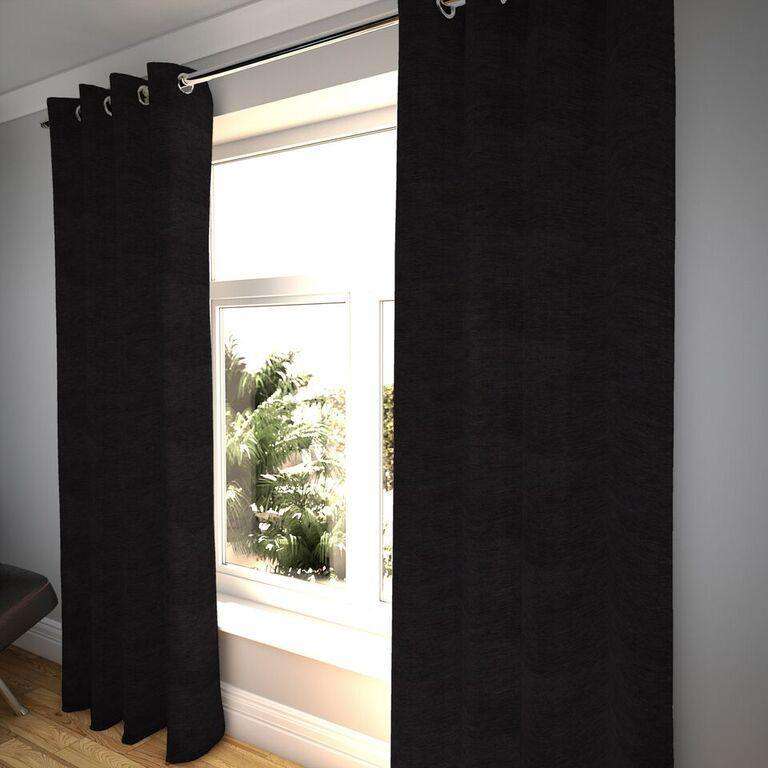 black cotton curtains