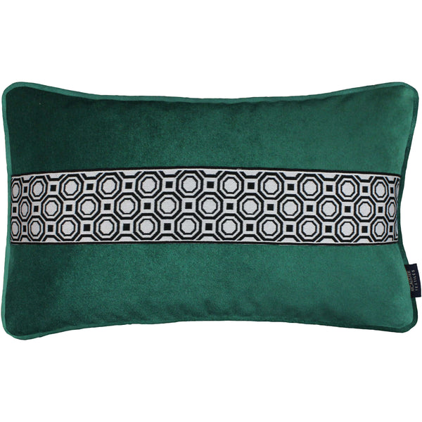 Mcalister Textiles Striped Emerald Green Velvet Pillow