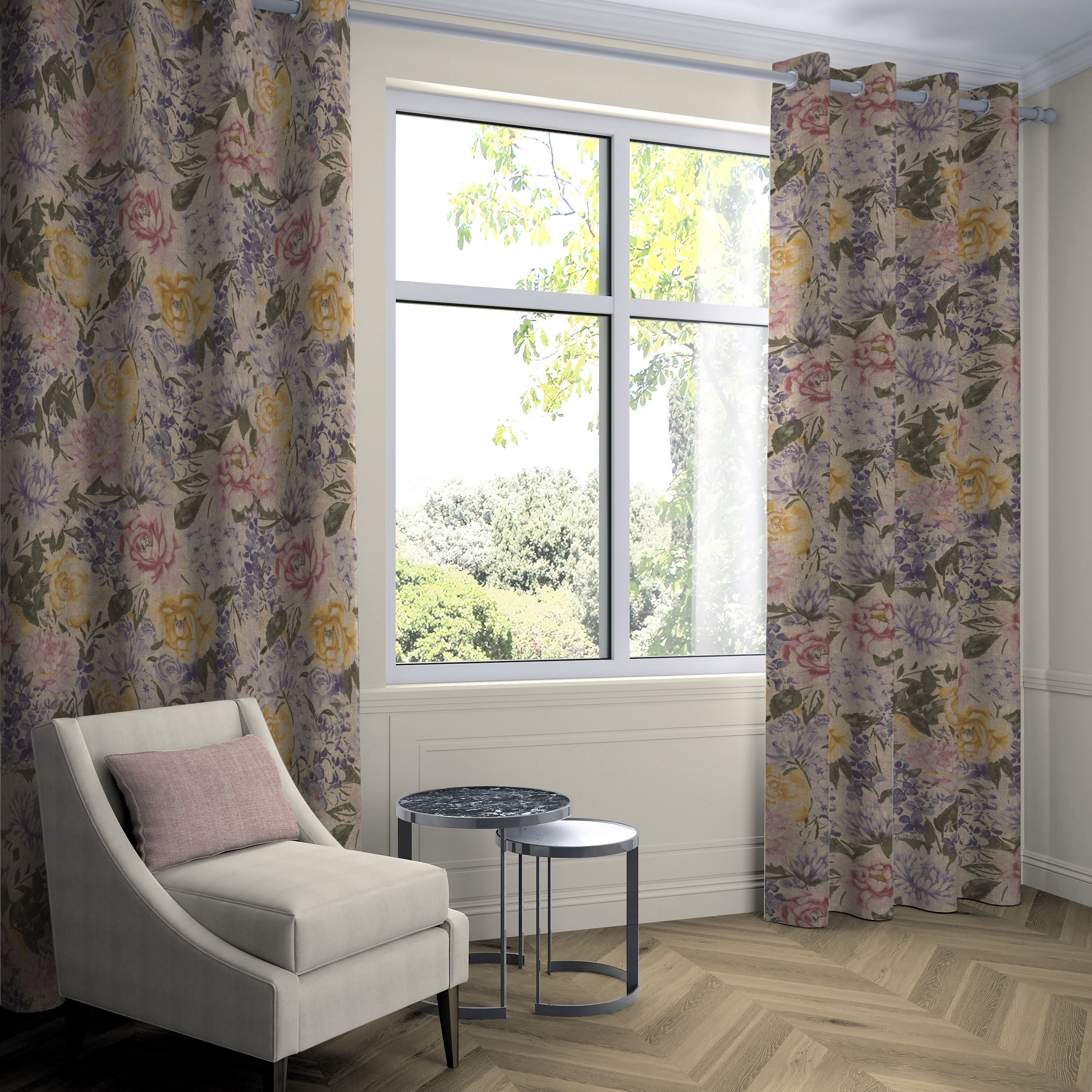 McAlister Textiles  Purple, Pink and Ochre Floral Curtains – Mcalister  Trade