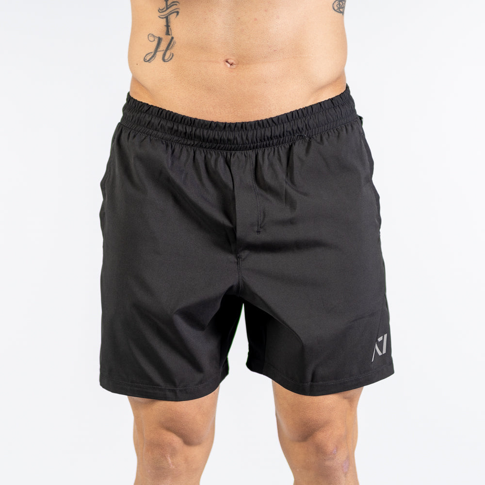 Men's Black Center-Stretch Gym Shorts for Squats | A7