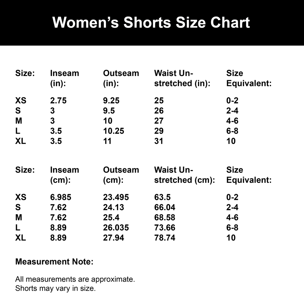 Women's Bottoms Size Chart - Size Charts Temptbrands - Women's
