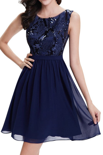 Navy Blue Sequined Top Dress – Journeys Unique Boutique