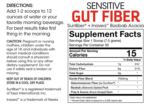 Sensitive Gut Fiber - Comfortable Digestive & Bowel Regularity
