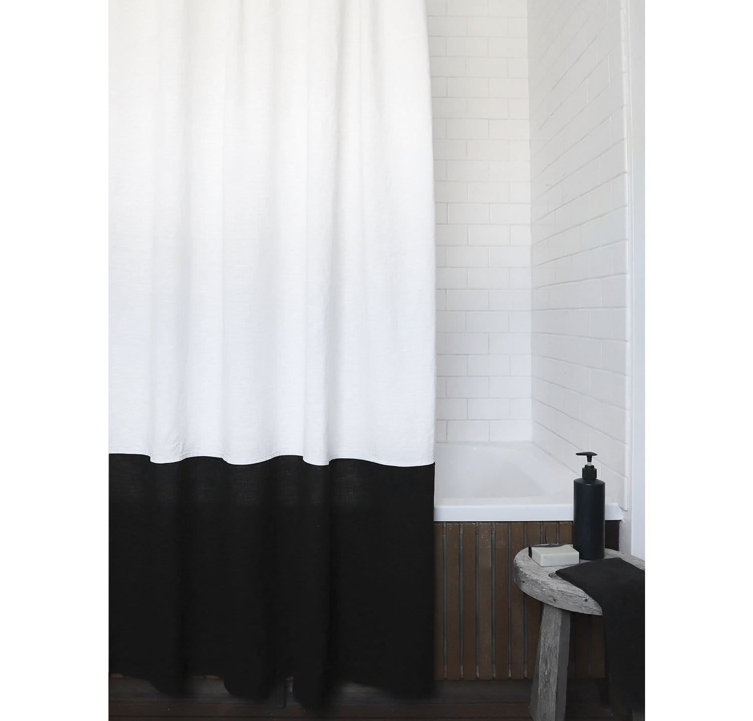 black shower curtain rod curved