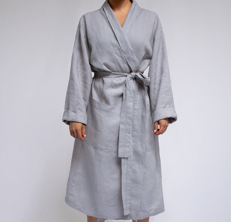Best Linen Bath Robe in Smooth Linen | by Rough Linen