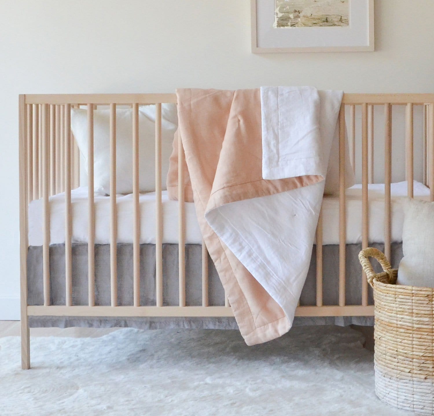 light grey baby crib