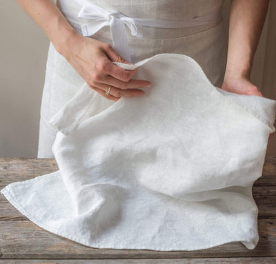 gray and white kitchen towels