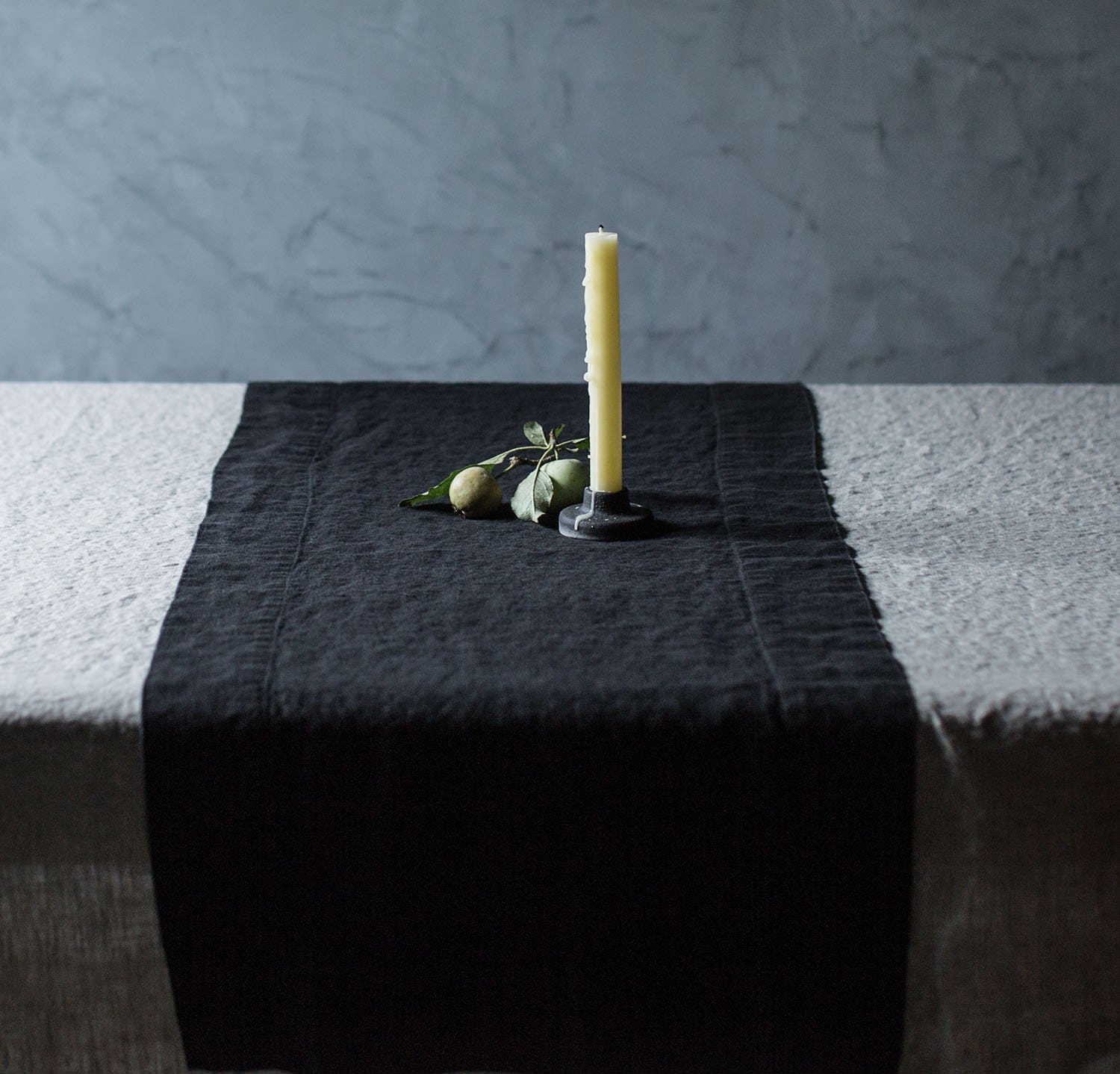 black table linen