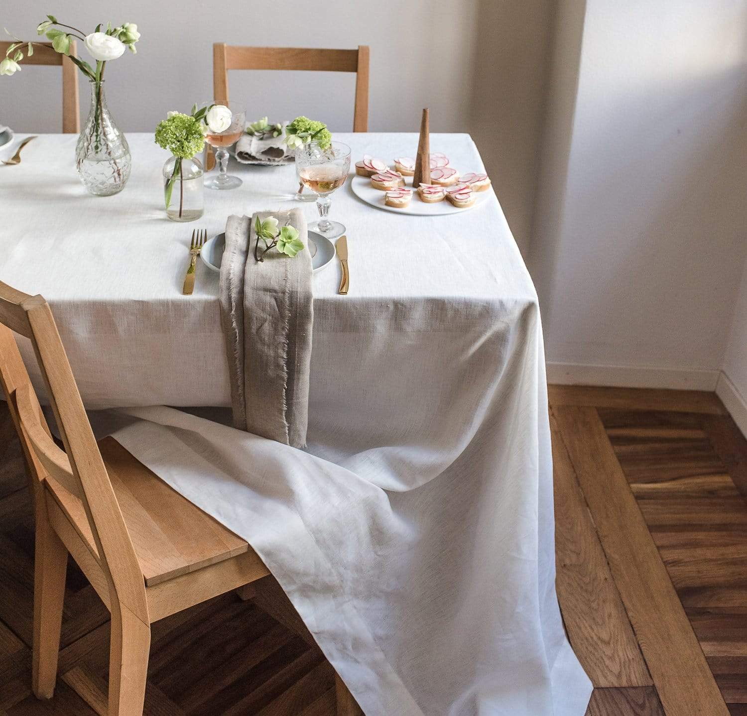 off white linen tablecloth