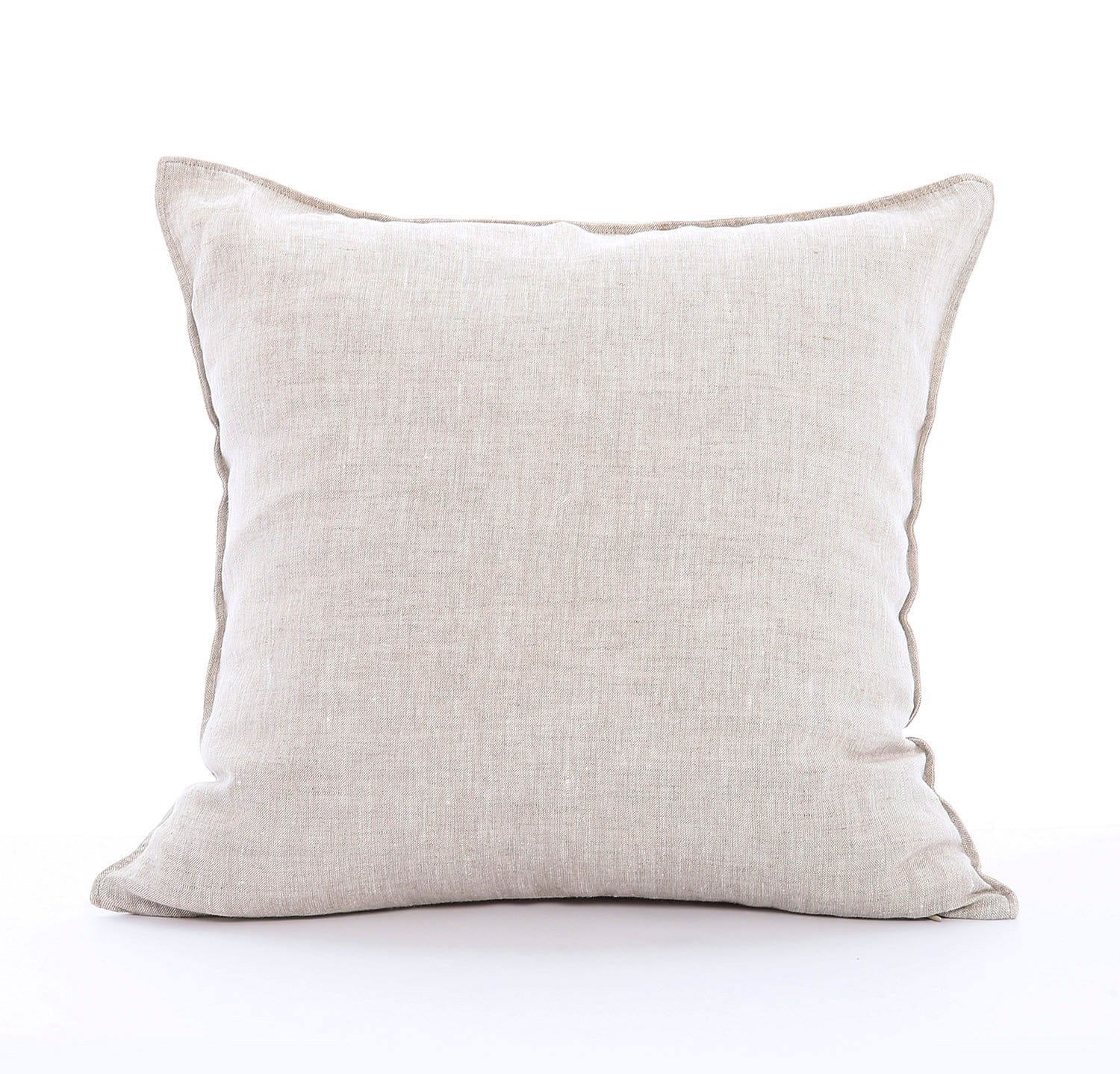 beige linen throw pillows