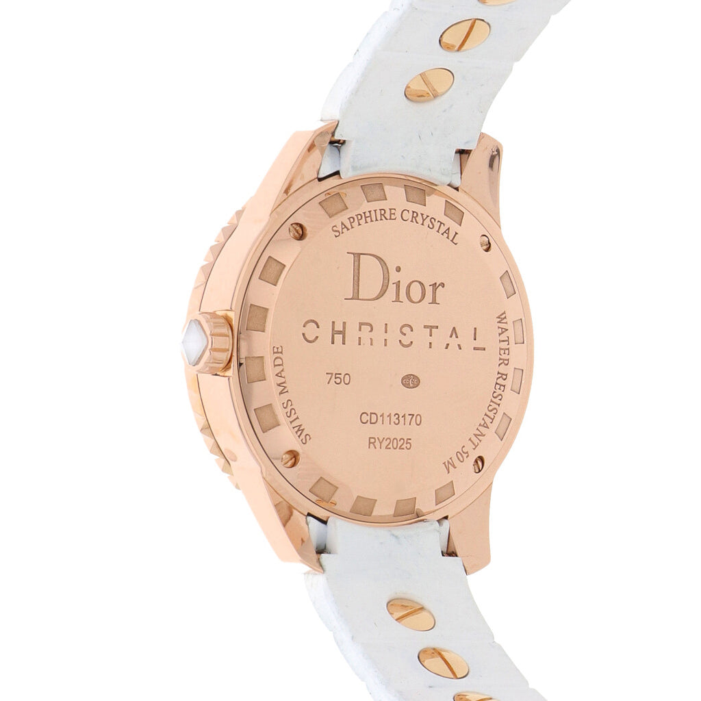 Reloj Dior para dama Christal caja en oro rosa kilates. – Monte de Piedad