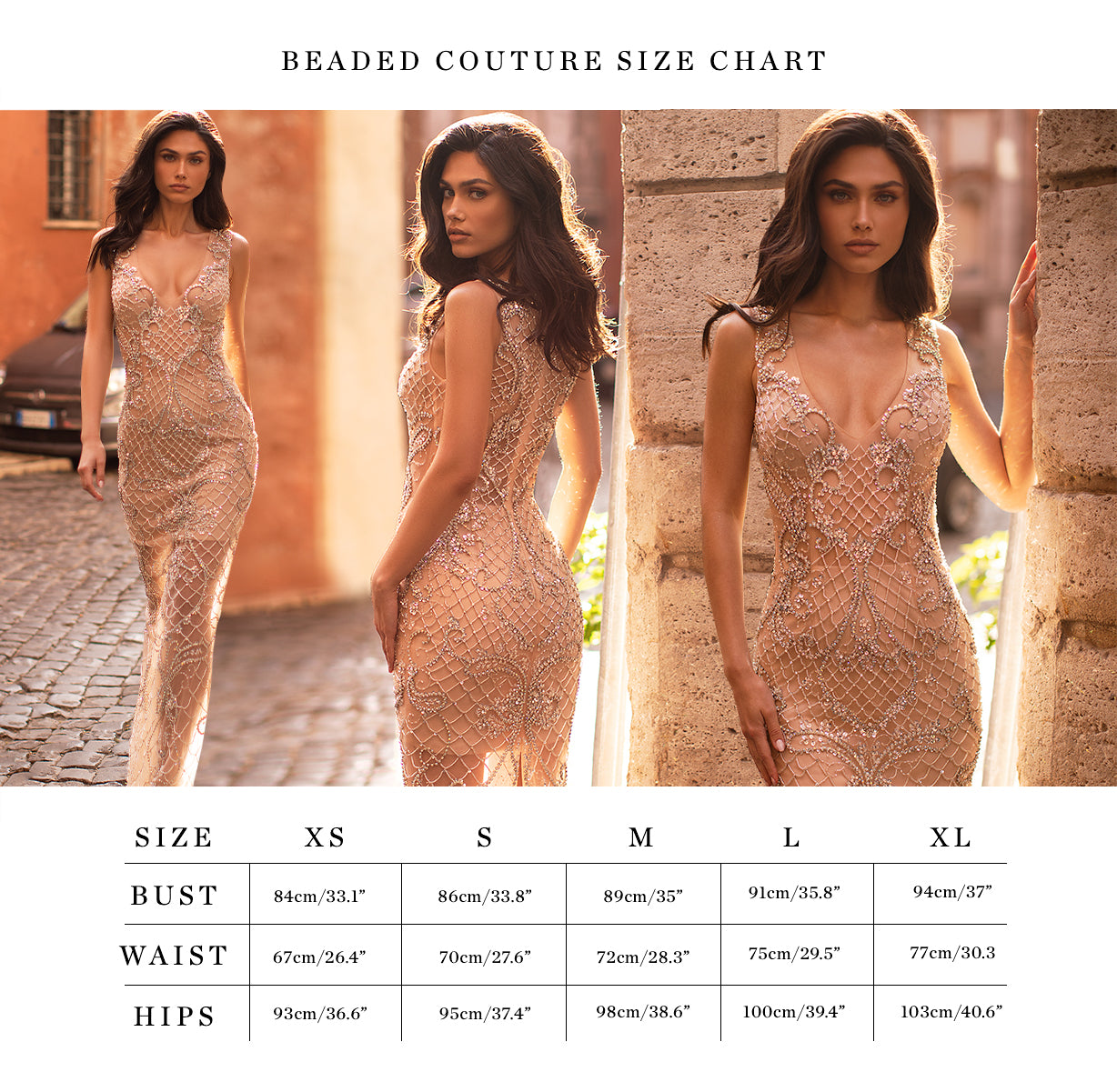 Beaded Couture size chart