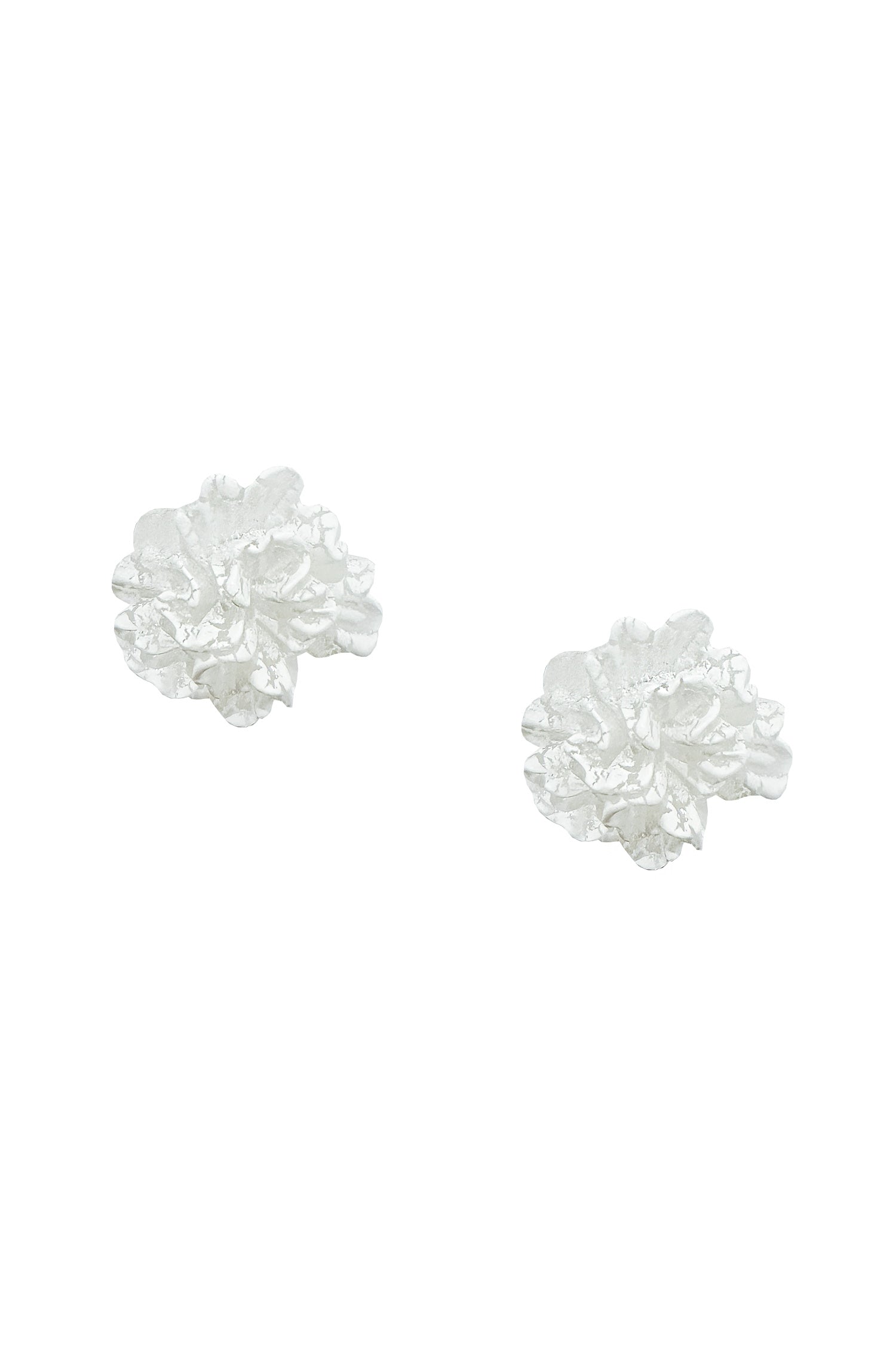 Faith White Flower Studs