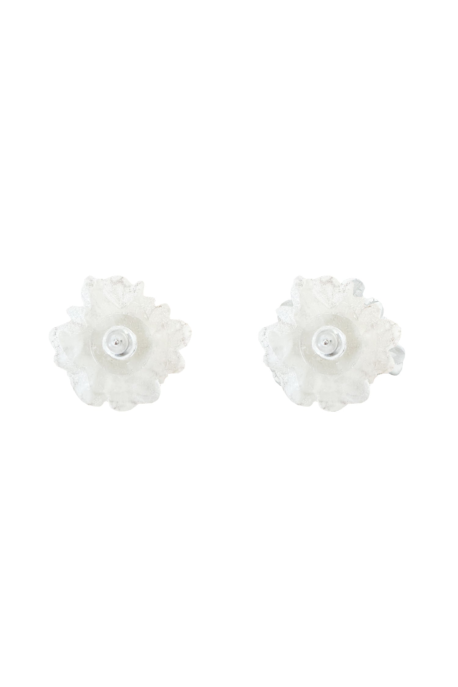 Faith White Flower Studs