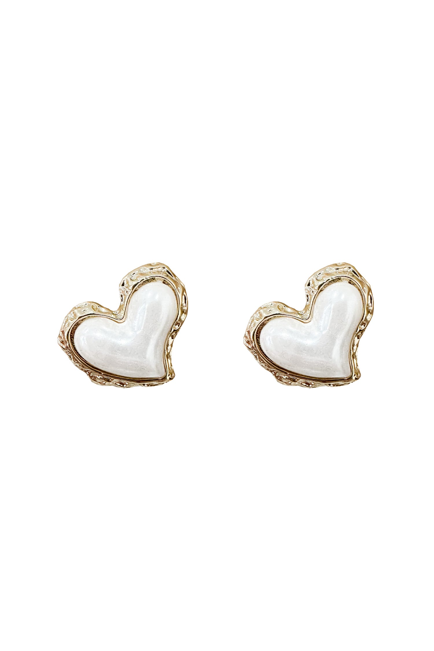 Ramiza White Heart Earrings