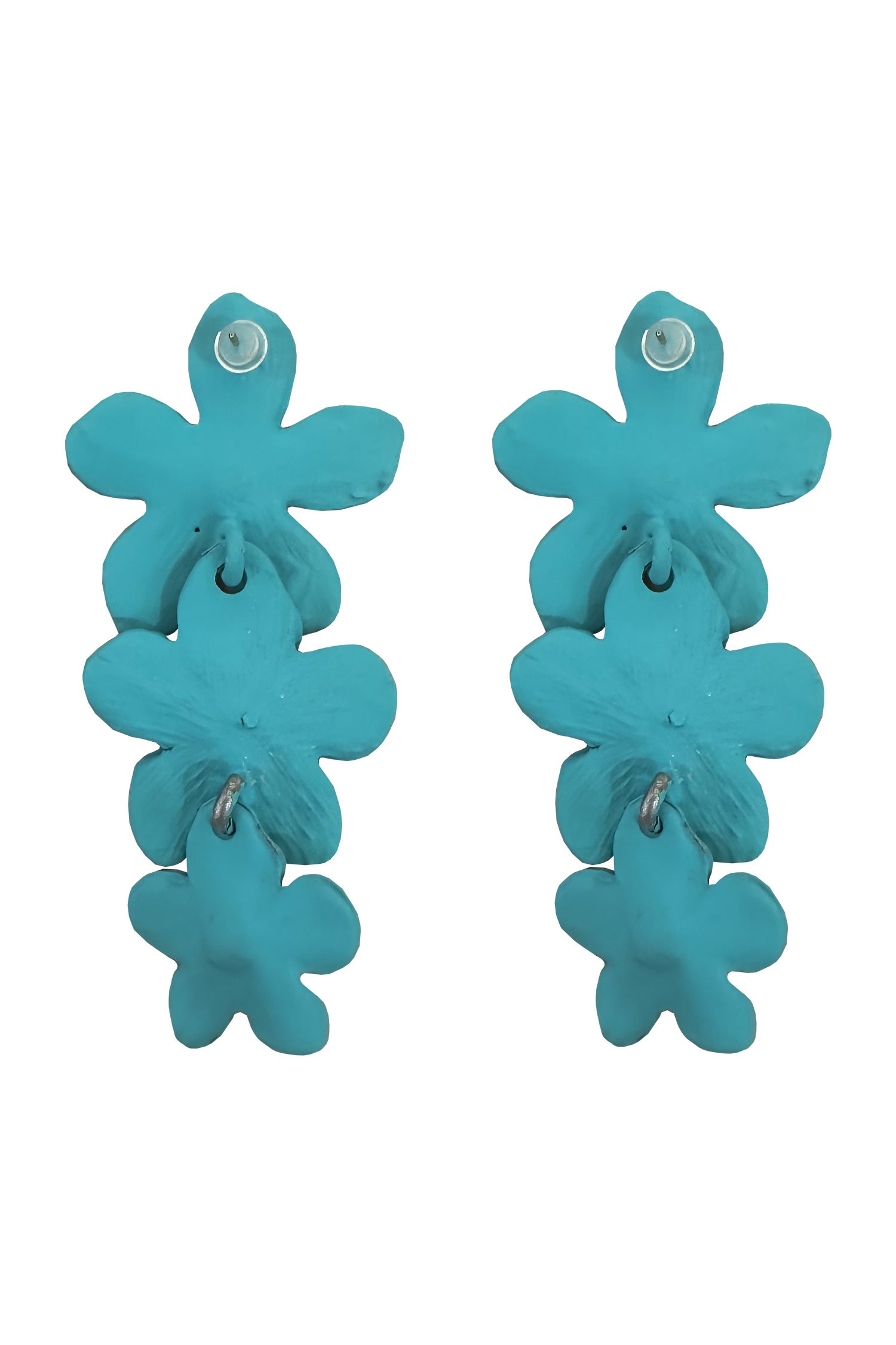 Carola Teal Flower Earrings