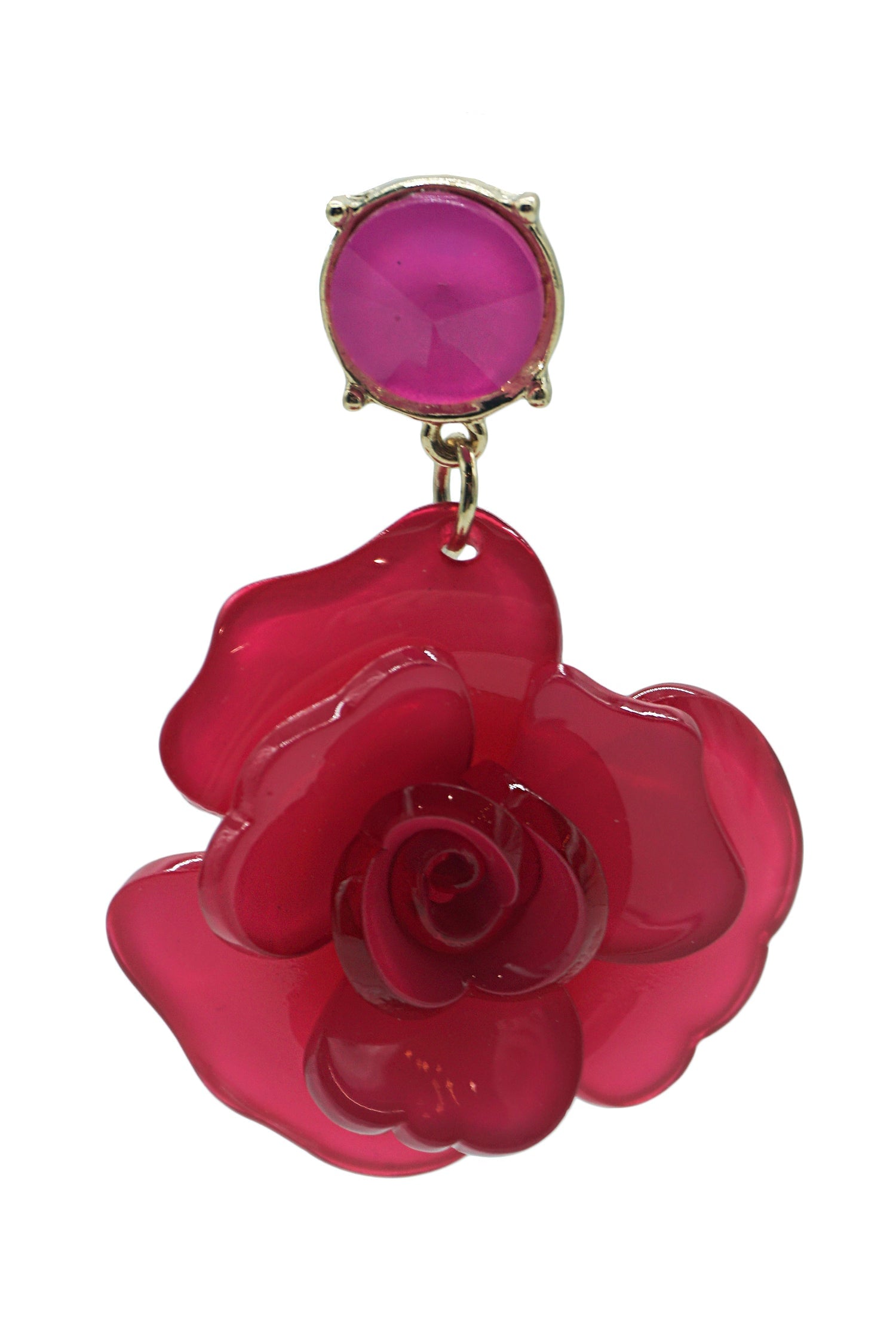 Camilla Pink Acrylic Flower Earrings