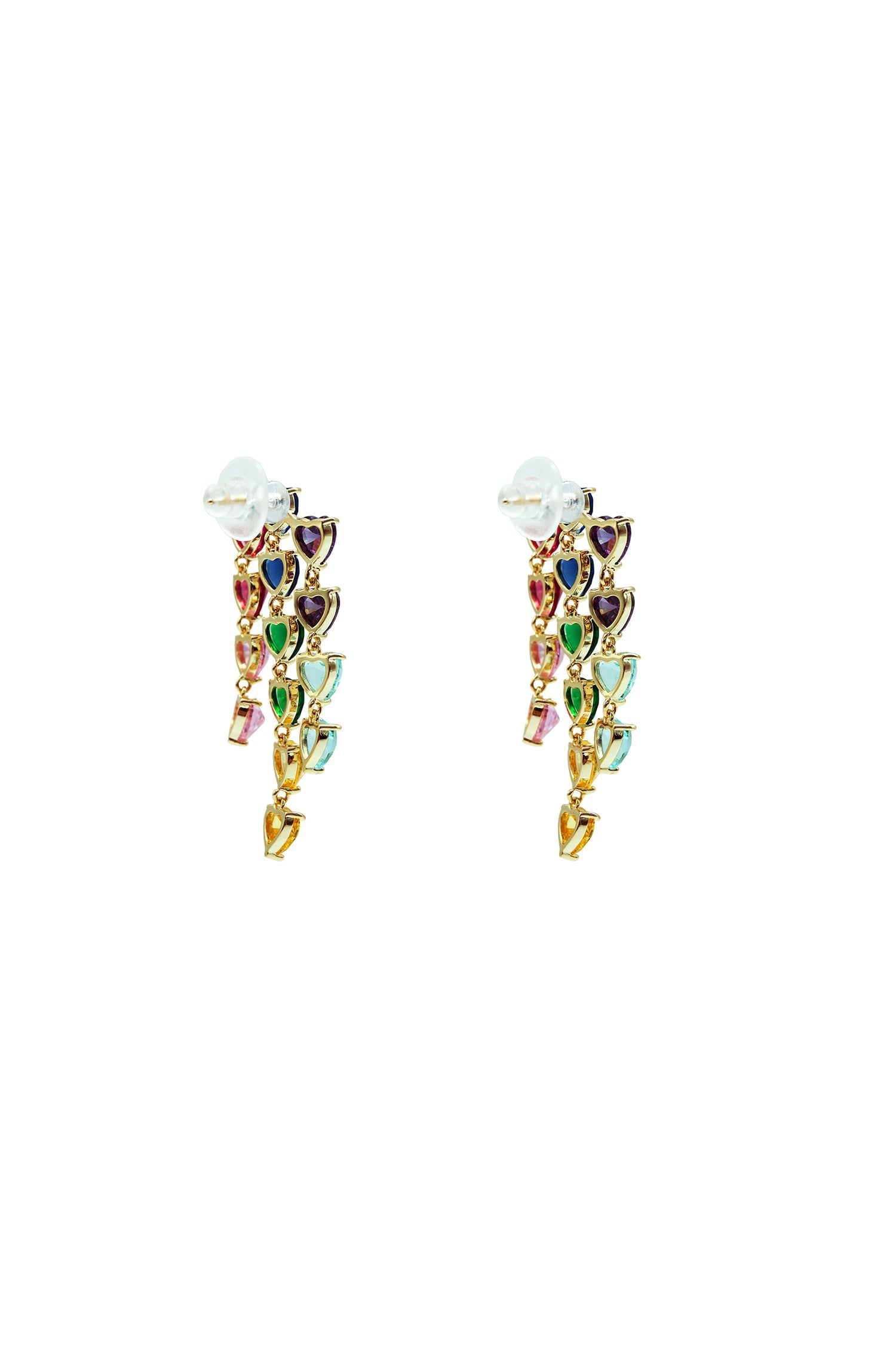 Adena Multicoloured Trio Heart Earrings