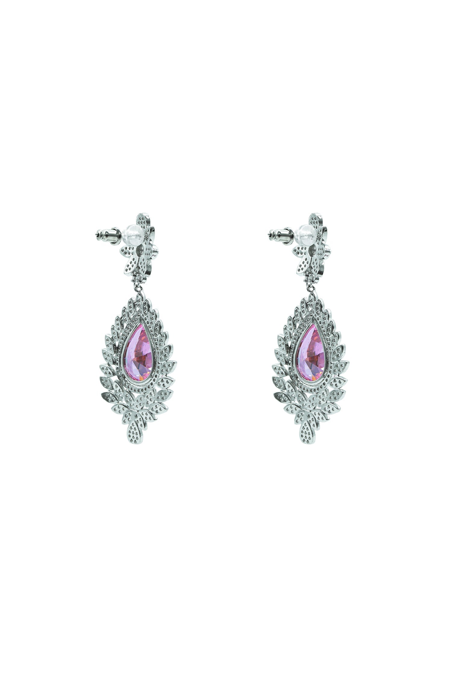 Clementine Embellished Pink Gem Earrings