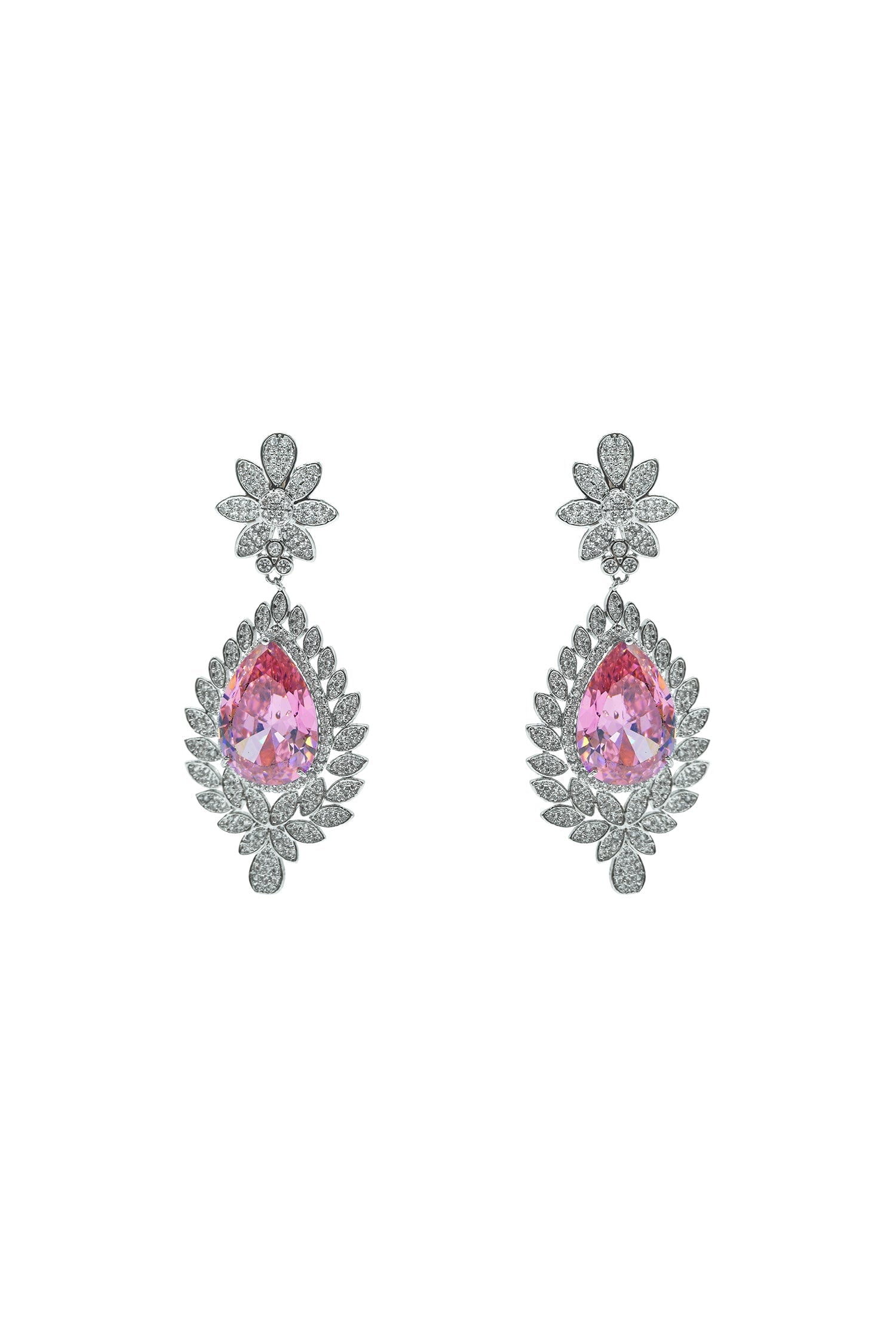 Clementine Embellished Pink Gem Earrings