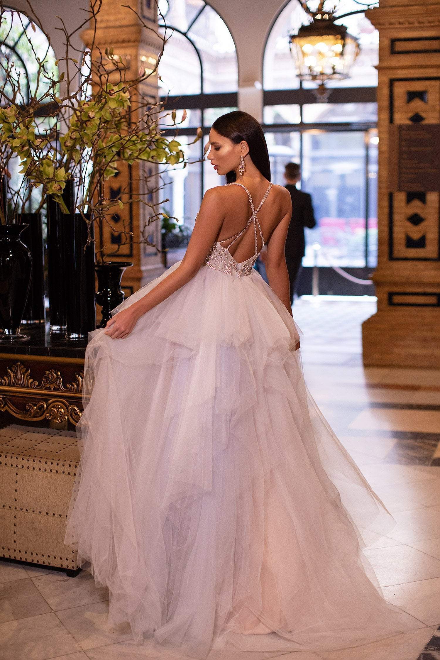 Valeriya Beaded Tulle Gown