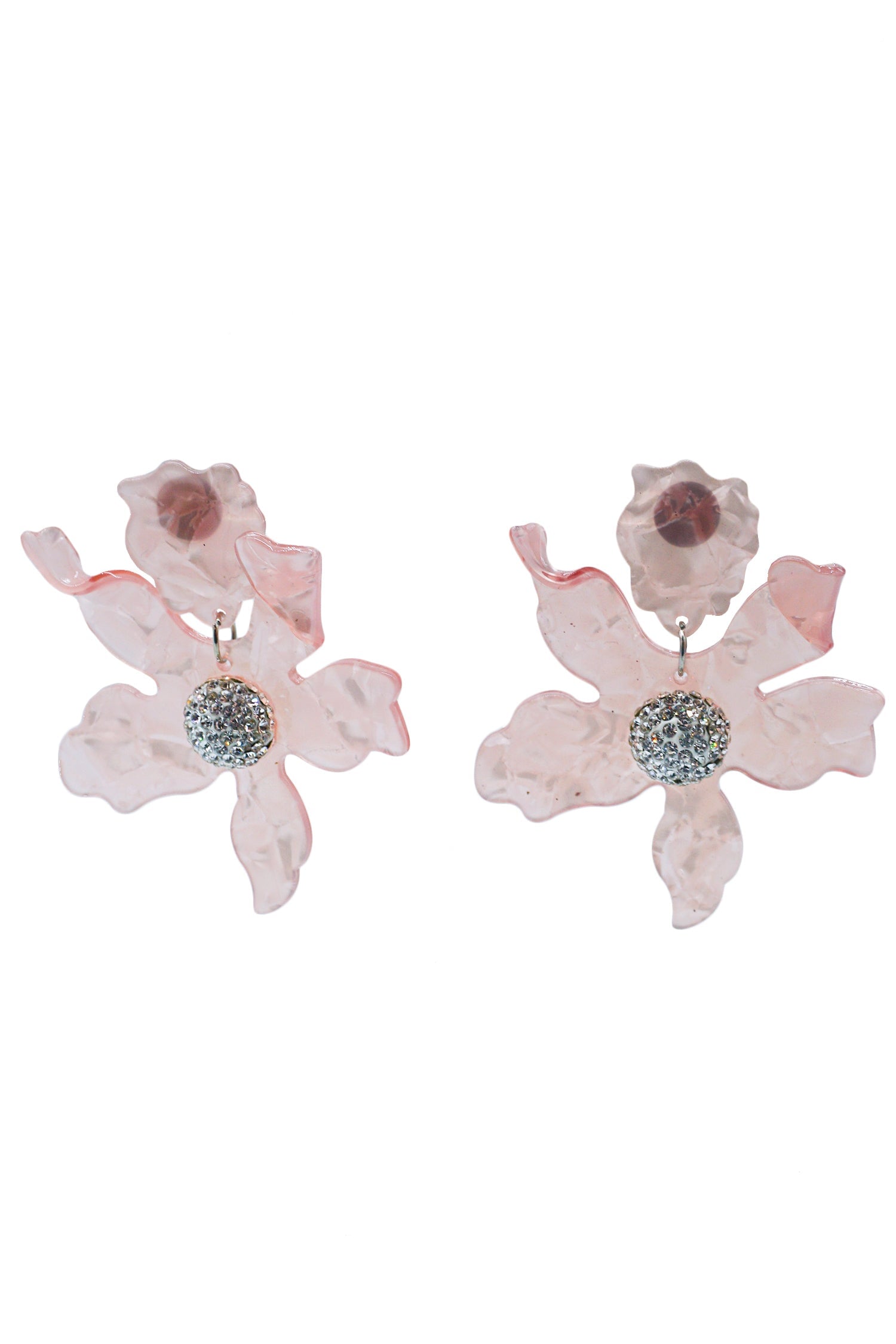 Luna Pink Flower Statement Earrings