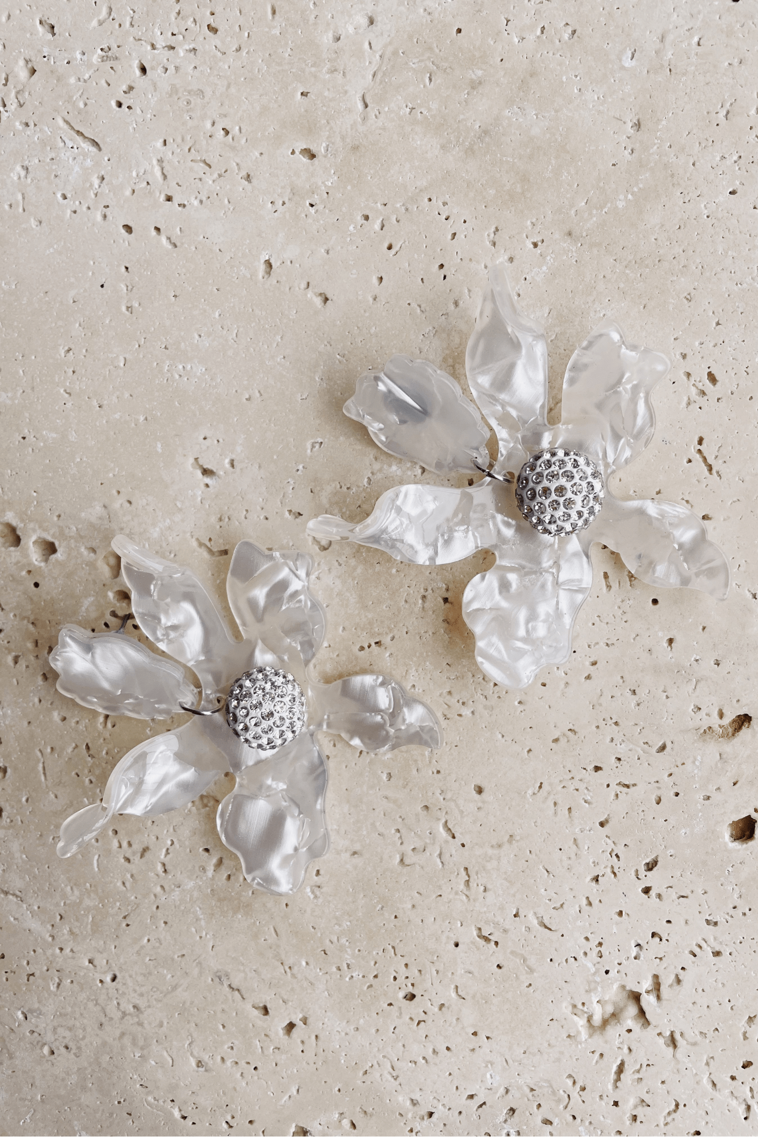 Luna Clear Flower Statement Earrings