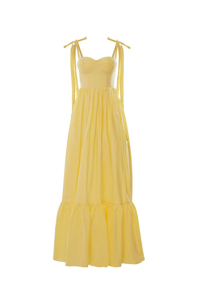 Lina Yellow Poplin Maxi Dress | Afterpay | Zip Pay | Sezzle | LayBuy