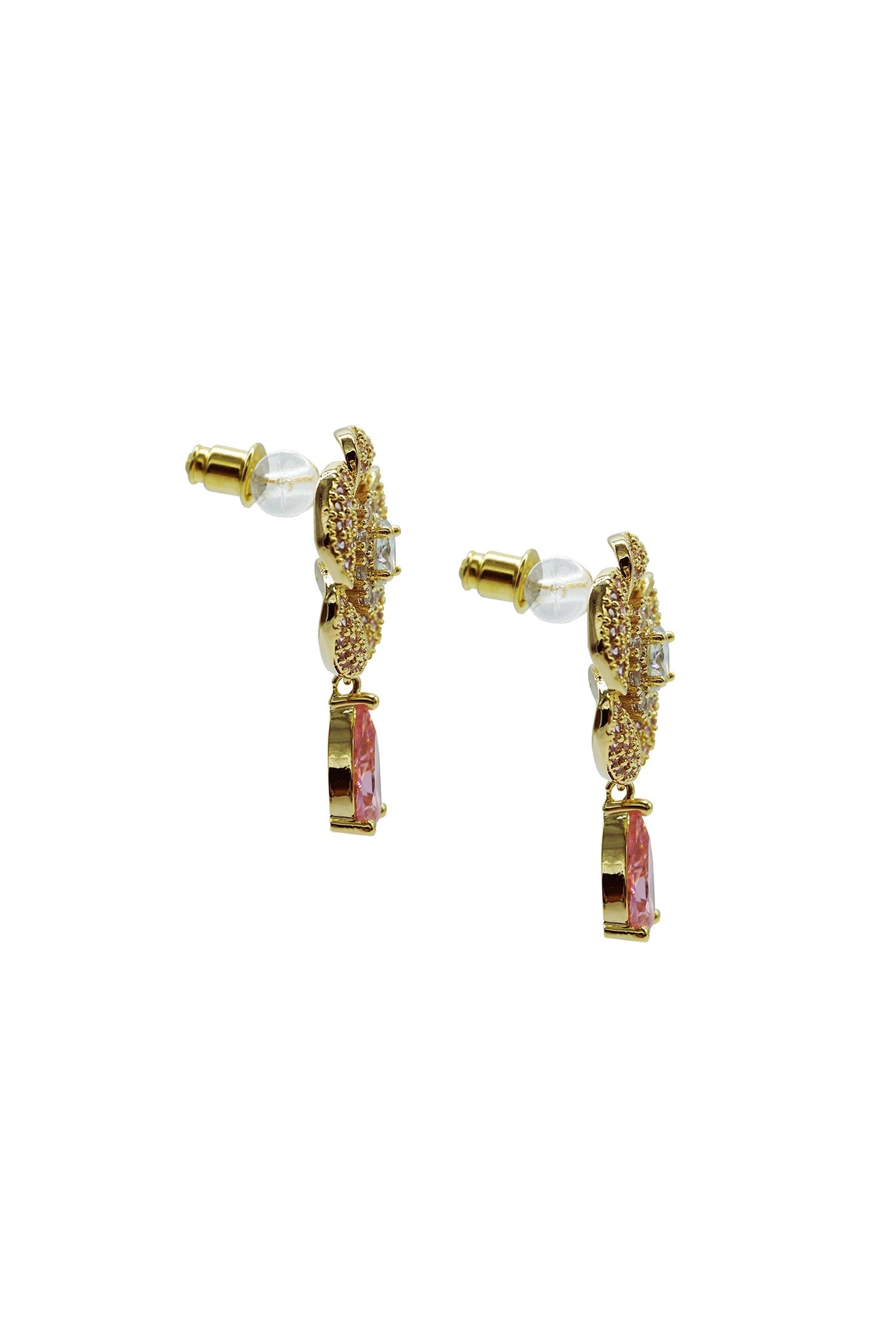 Danielle Gold Diamante Flower Earrings