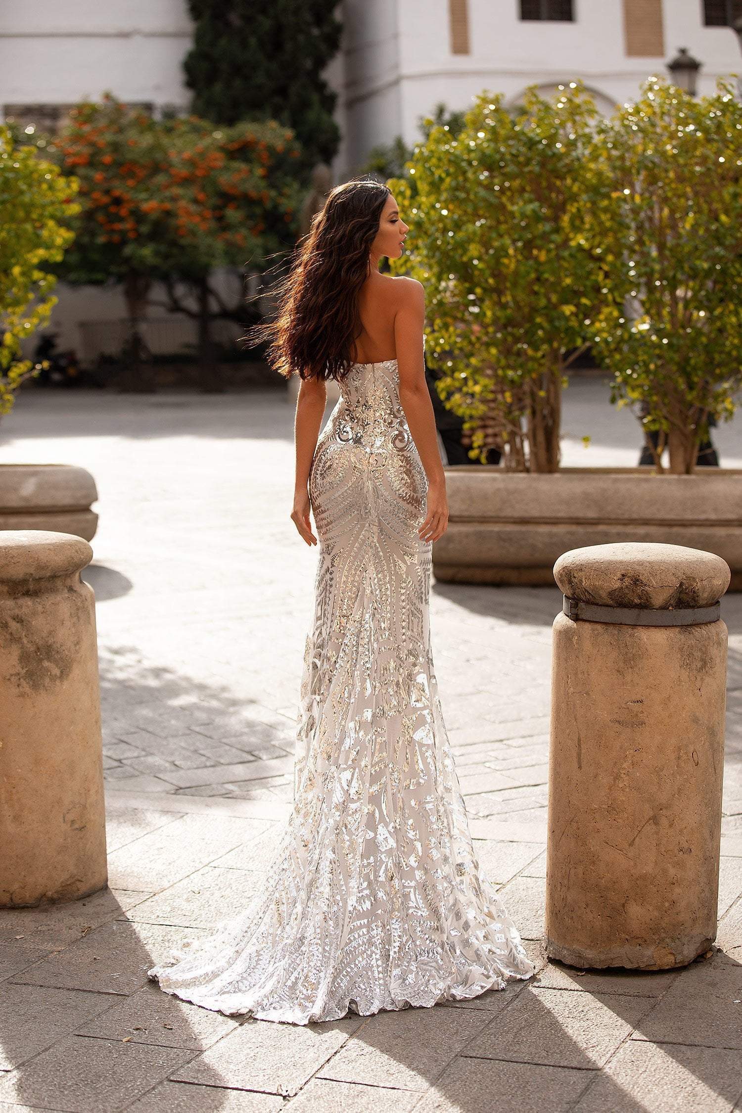 Malisa Sequin Gown - Silver