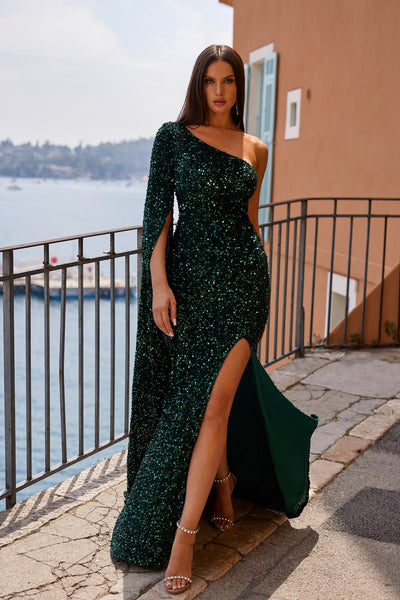 Tura - Emerald Sequin Gown | Afterpay | Zip Pay | Sezzle | Laybuy