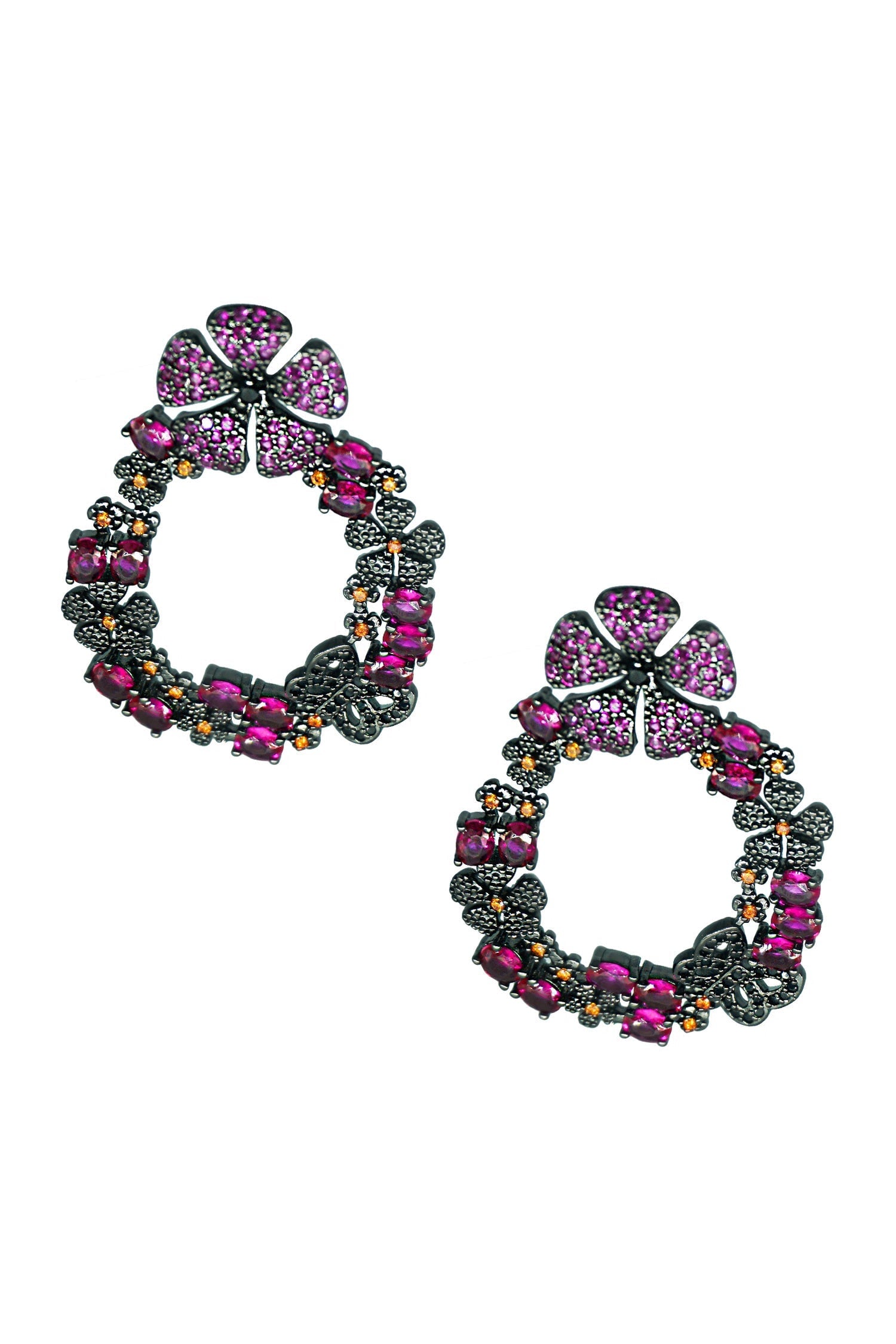 Saban Flower Circle Earrings