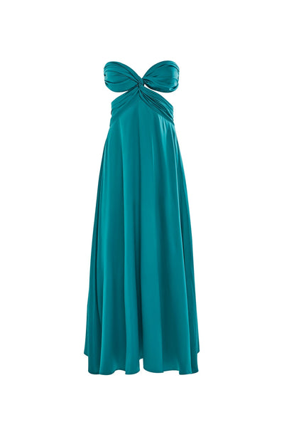 Karmira Strapless Teal Midi Dress | Afterpay | Zip Pay | Sezzle