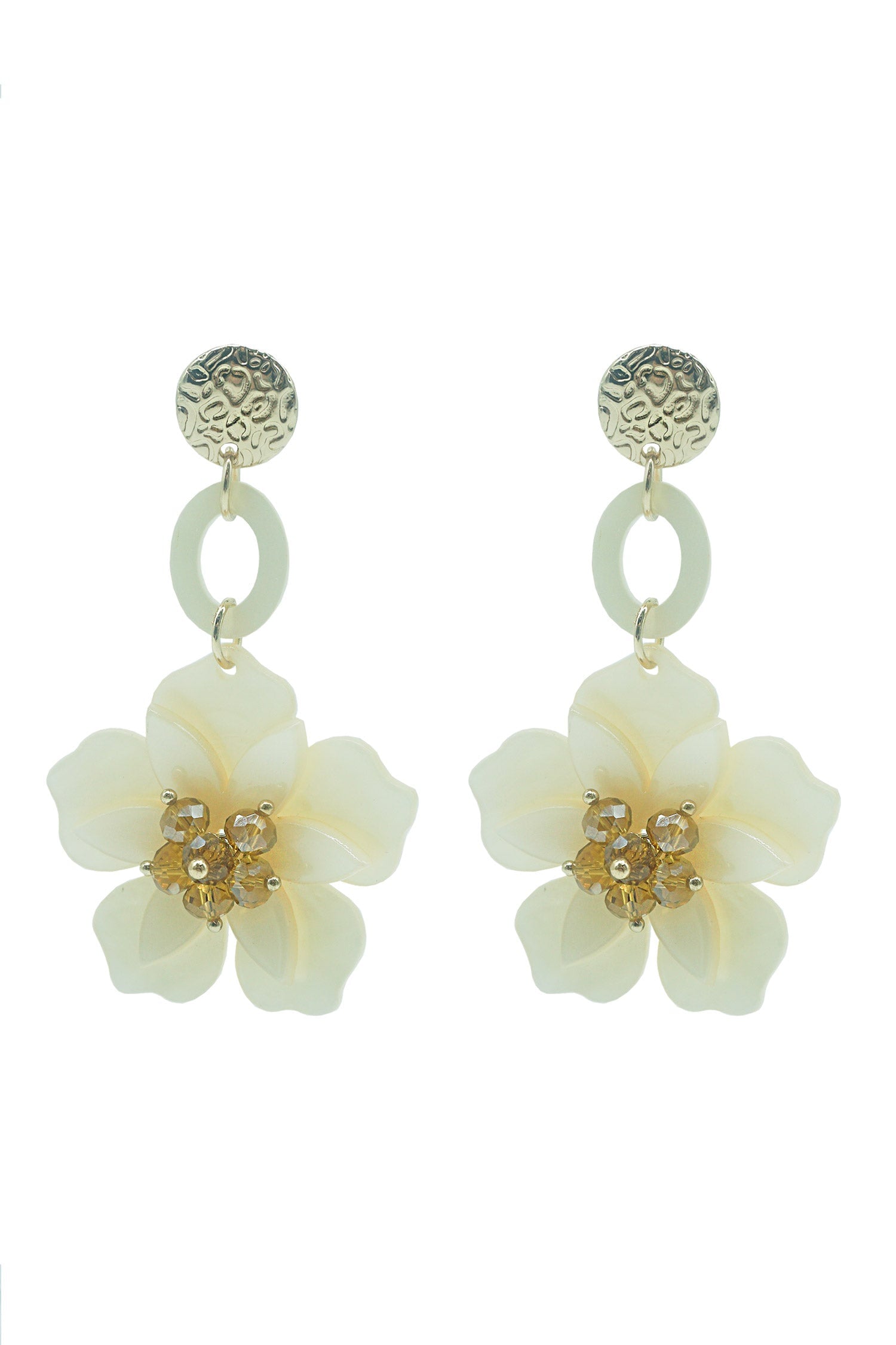 Petra Ivory Flower Drop Earrings