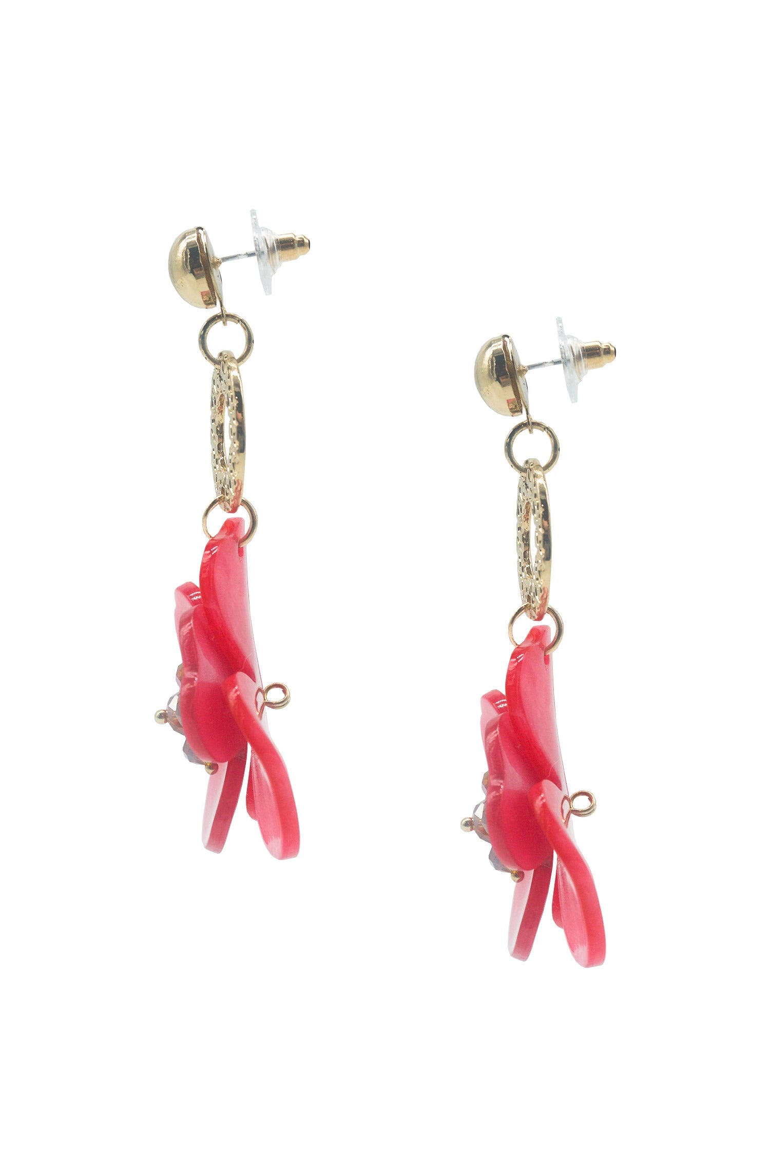 Petra Pink Flower Drop Earrings