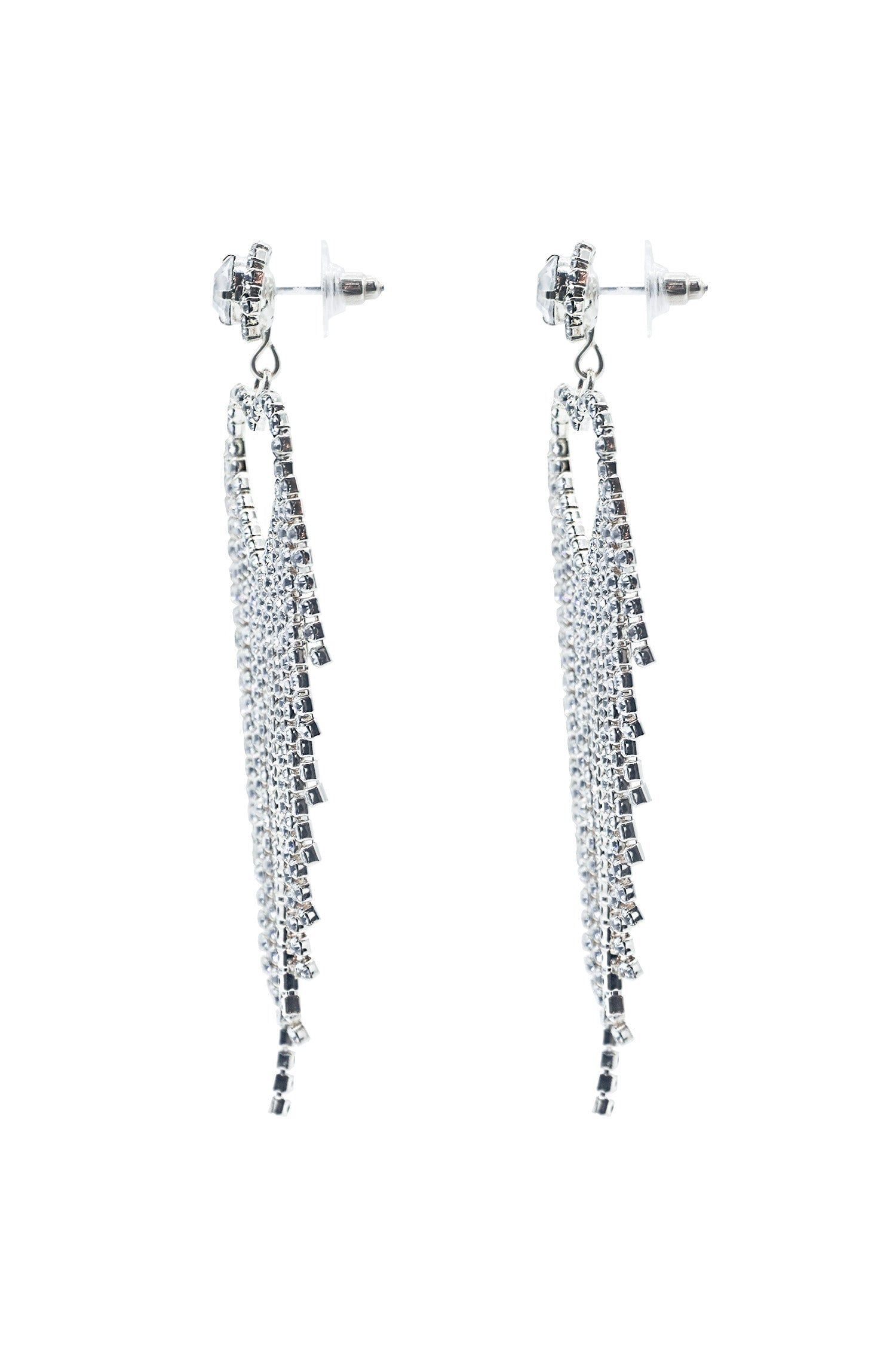 Latika Silver Heart Drop Earrings