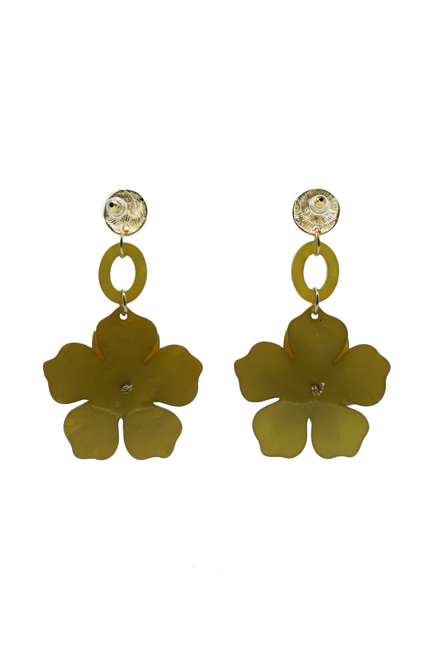 Petra Mustard Flower Drop Earrings