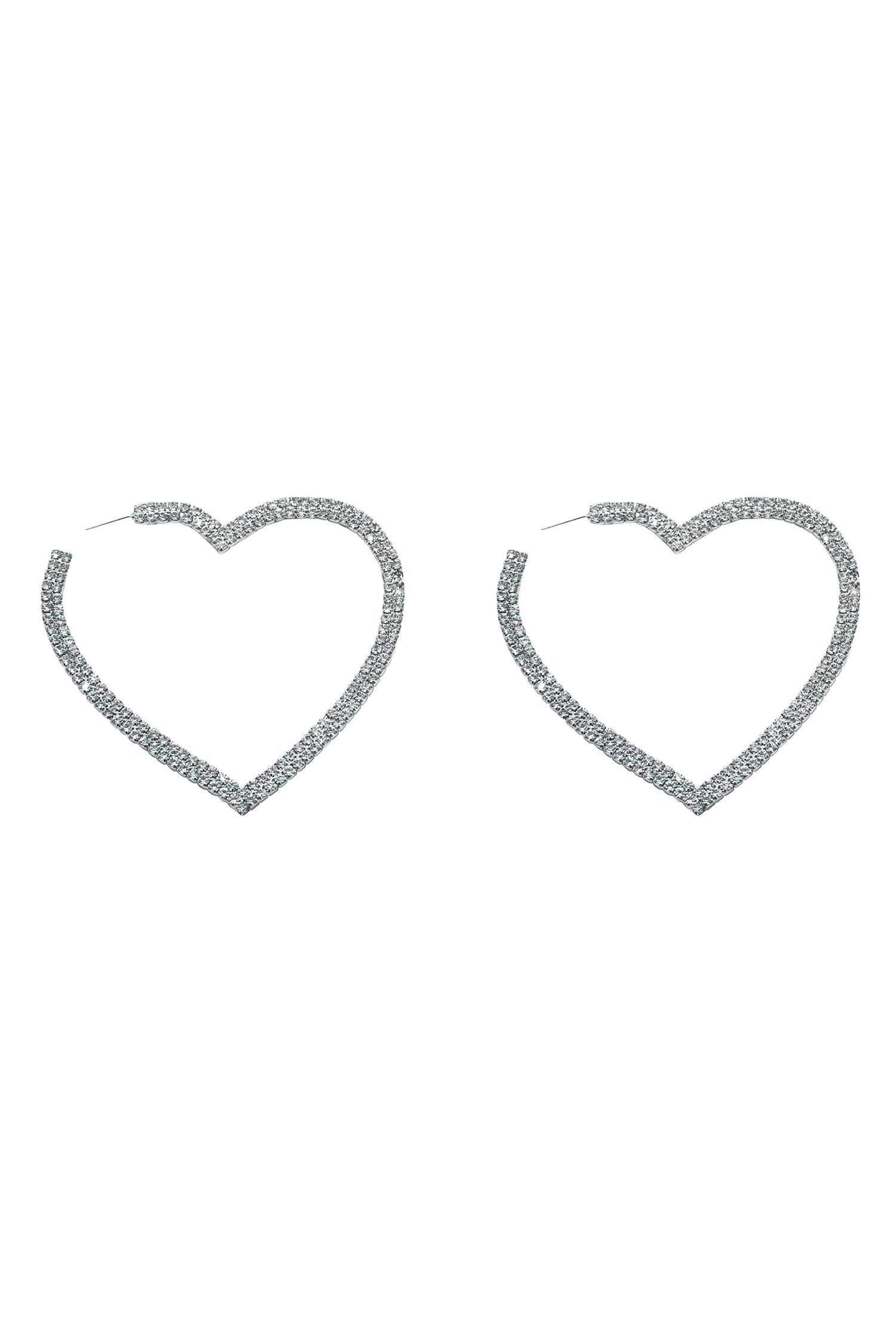 Gaia Silver Crystal Heart Hoop Earrings