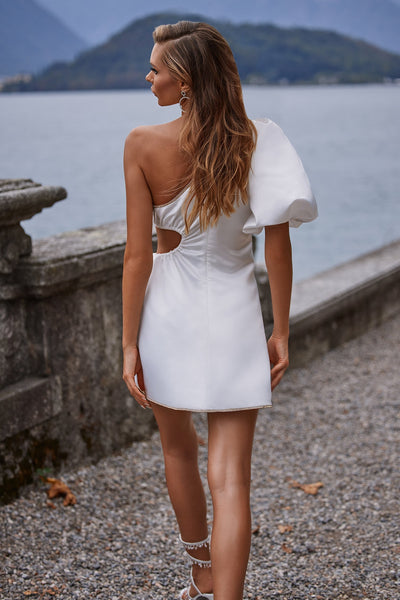 Blanche White Satin Mini Cowl Neck Dress | Afterpay | Zip Pay | Sezzle