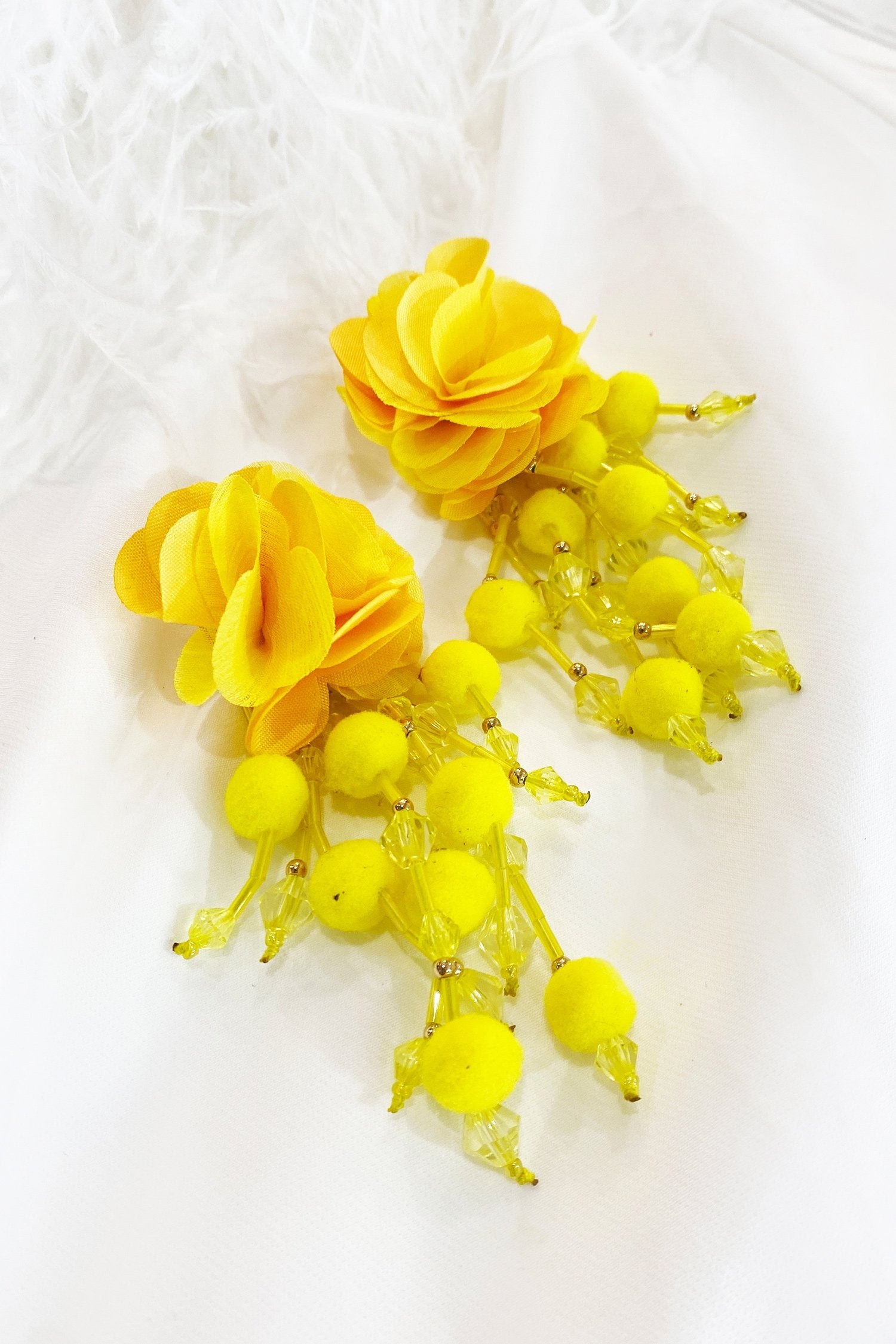 Shailee Yellow Flower Drop Earrings