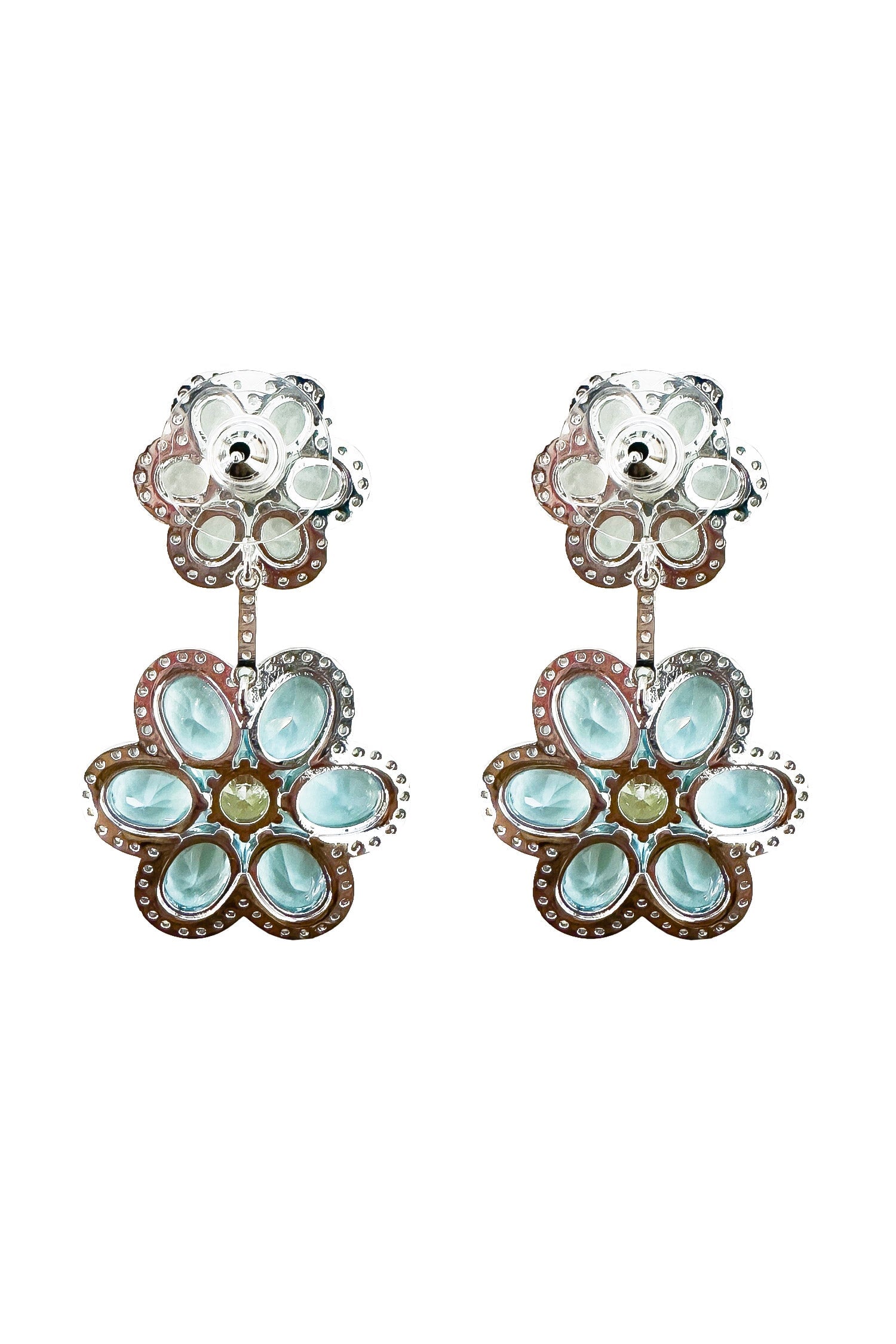 Faretti Blue Flower Drop Earrings